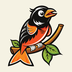 Vector illustration of a Baltimore Oriole, the state bird of Maryland