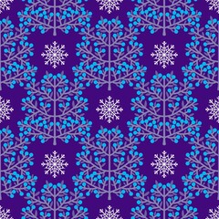 Christmas tree seamless winter pattern for wrapping paper and fabrics