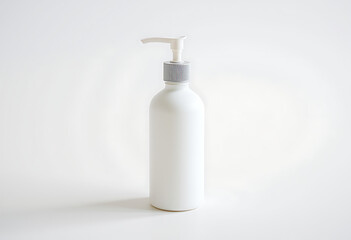 A white pump bottle isolated on white background is ready for branding
