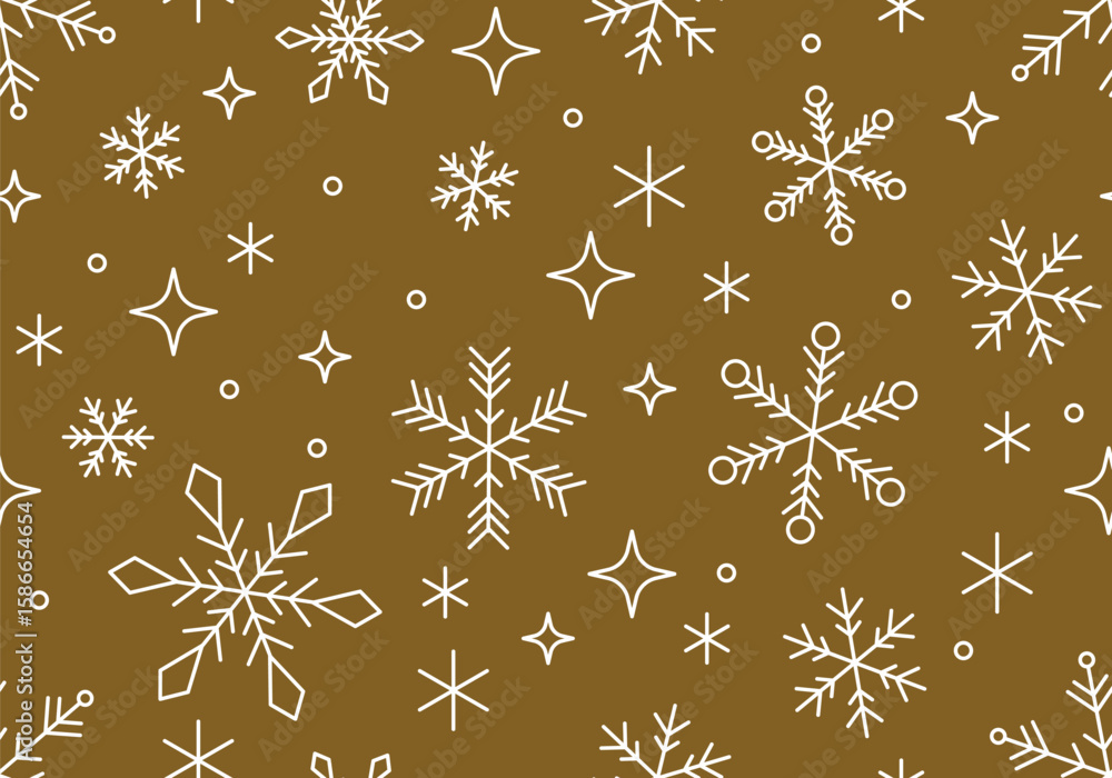 Aufkleber seamless pattern christmas design with snowflake border vector illustration. holiday background with