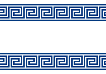 Greek frame. Meander pattern. Greek frame. Greece ornament. Grecian ancient style. Roman design. Geometric mediterranean decoration. Element antique symbol