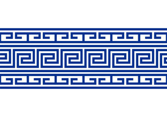 Ancient Roman ornament. Greek key ornament. Meander pattern.  Repeating geometric meandros motif. Greek fret design. Ancient decorative border. Vector decoration