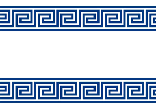 Greek frame. Meander pattern. Greek frame. Greece ornament. Grecian ancient style. Roman design. Geometric mediterranean decoration. Element antique symbol