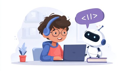 Engaging virtual coding tutor powered by AI delivering instant evaluations and personalized advice on coding assignments highlighting the innovative integration of chatbots in remote