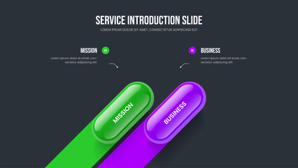 Corporate Planning 2 Option Infographic Slideshow Design. Modern Profile Presentation Layout Vector Illustration. Visual Growth Two Step Diagram Frame Template.