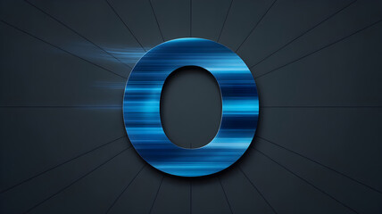 A sleek visual in a large, stylized letter O with a gradient of blue hues, incorporating motion effects that suggest speed and fluidity