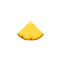 Yellow triangle piece of cut pineapple, vector illustration. Plant-based diet, types of fruits, colorful and healthy vegan and vegetarian ingredient