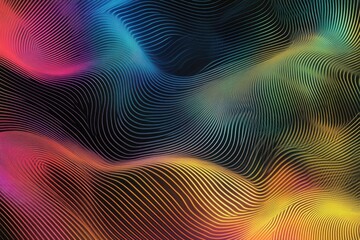 Abstract multicolored waves flow and undulate across a gradient background of light and dark