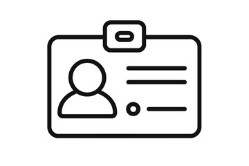 ID card icon. Identification card simple linear vector icon. Driver license. Documents. Identity verification. Personal data. Badge. Access card. Icon for apps and websites.