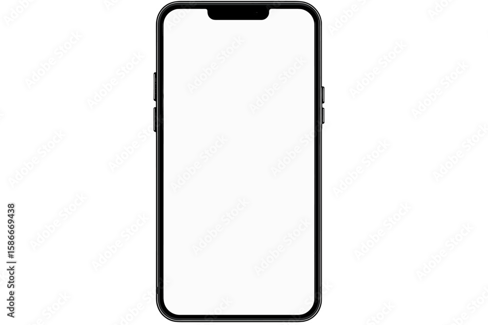 Poster realistic modern smartphone mobile device blank touch screen vector. isolated mockup template. trans