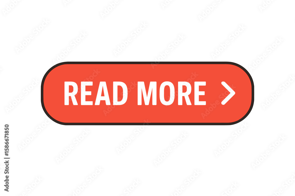 Aufkleber red read more button vector. modern call to action design for website, banner, sticker, ui, web app,