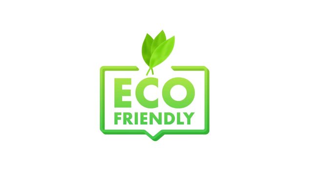 Eco friendly animated logo appearing on white and blue backgrounds