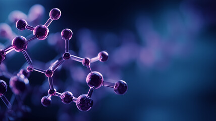 Elegant Purple Molecular Chain Showcasing Complex Chemical Harmony
