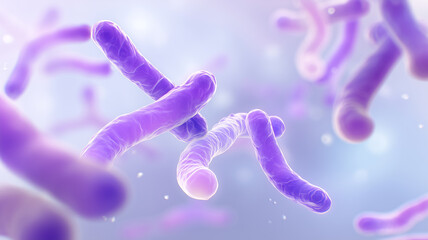 Soft Pastel Rod Shaped Bacteria Drifting in a Sterile Atmosphere
