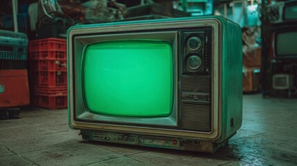 Obsolete Television Cluttered Storage Relic Time