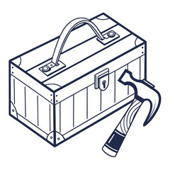 vector illustration of a chest