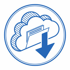 cloud computing icon on white background