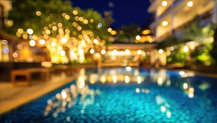 Beautiful, blurred background of an outdoor swimming pool