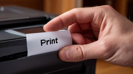 Hand Placing Paper Into Modern Machine Slot