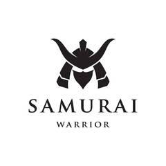 Japanese samurai/ronin warrior mask logo element template design.