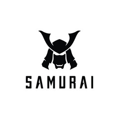 Japanese samurai/ronin warrior mask logo element template design.