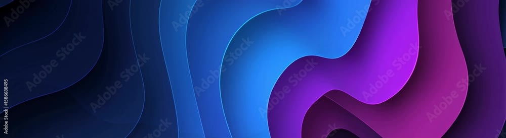 Poster abstract background vector with a blue and purple gradient, featuring wavy shapes generative ai