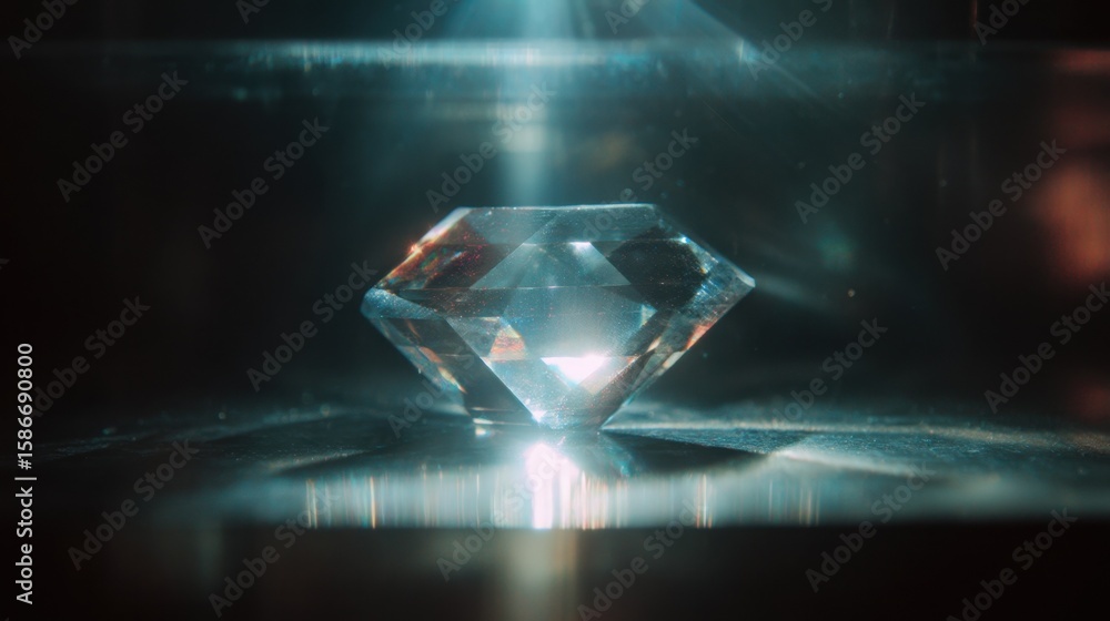 Poster bright luminescence revealing iridium crystallization within transparent scientific chamber, highlig
