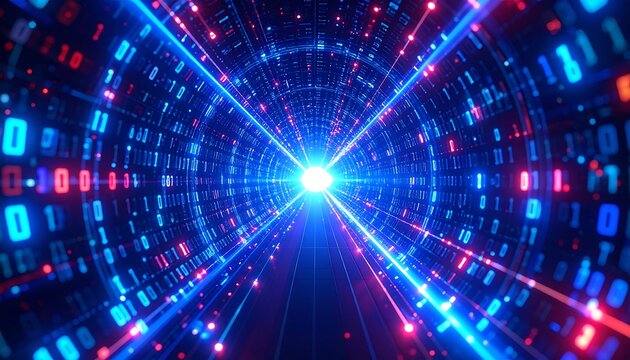 Digital tunnel with binary code