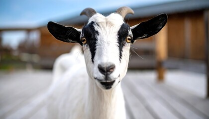 Obraz premium Close-up of a curious goat
