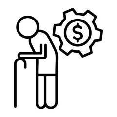 Retirement Plan Outline Icon