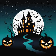 halloween background with pumpkin