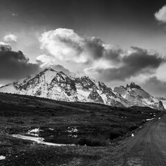 Mountain landscape environment, Torres del Paine National Park, Patagonia, Chile.