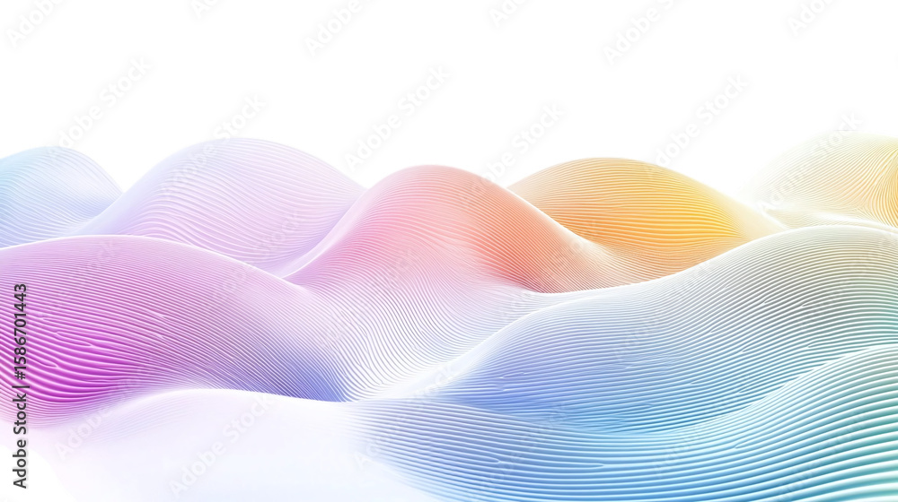 Aufkleber color line shapes with gradient. abstract wavy pattern, 3d rainbow color waves graphic rendered with