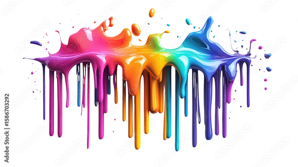 Aufkleber colourful melting text effect mockup designed using a geometric layout and sharp icon-based visuals 