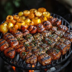 Grilled steak with vegetables