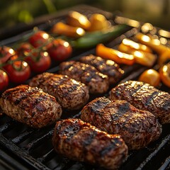 Grilled steak with vegetables