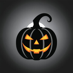 halloween pumpkin on black