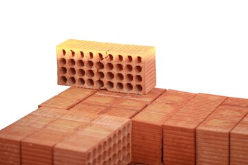 red brick isolated on white