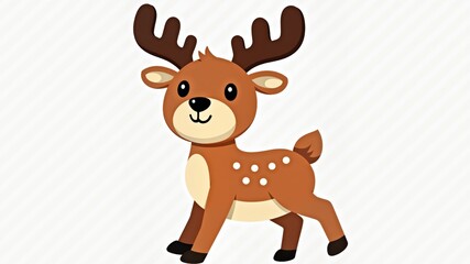 3D Christmas cute deer icon, Merry Christmas and Happy New Year concept clipart on transparent background

