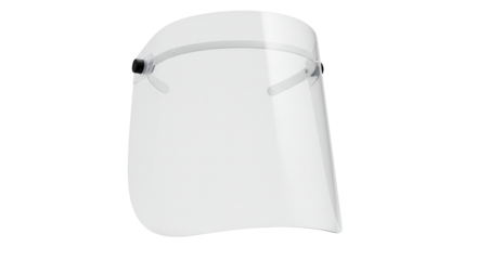 Clear plastic face shield for protection against airborne particles