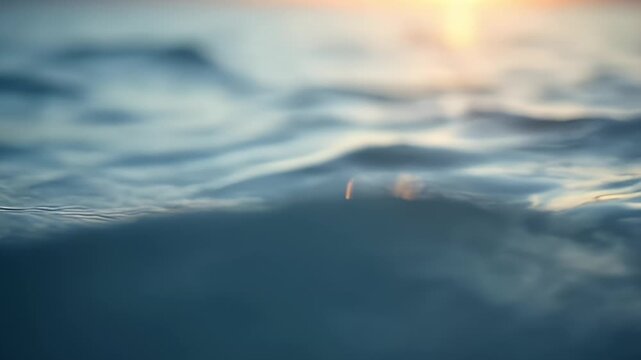 Deliver meditative minimalism through high resolution K close ups gentle lake ripples drifting mirror surface sunlight glinting off fluid textures generating soothing spa ambience relaxation loops