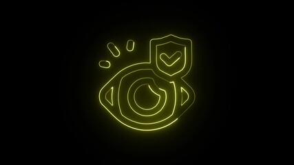Eye Protection Animation with Glowing Lines on Black Background