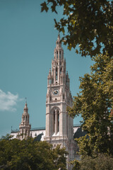 Fototapeta premium Vienna architecture, beautiful historic towers, decorative facade in Europe
