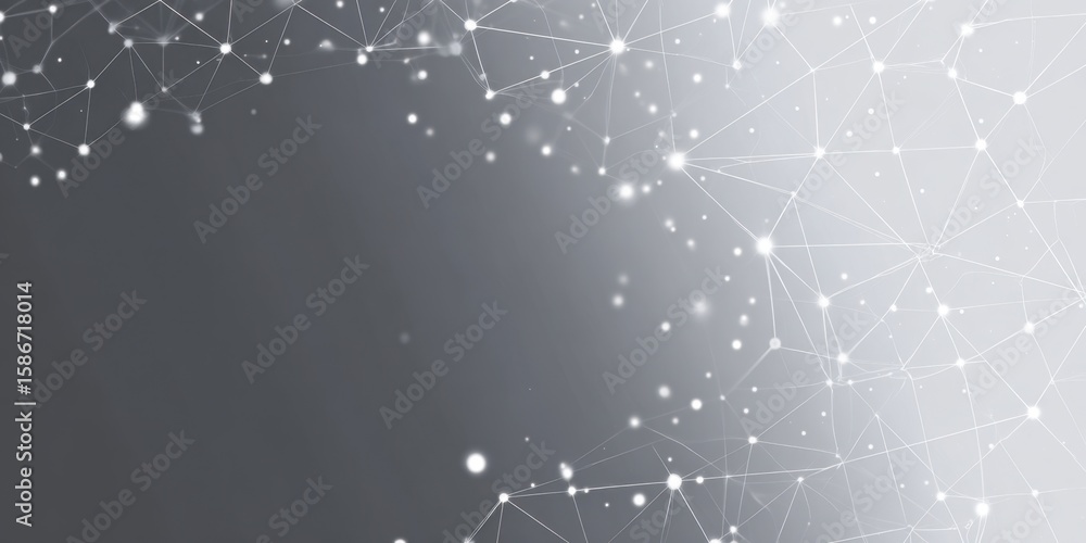 Aufkleber a grey and white gradient background with digital connection dots, a technology concept banner gener