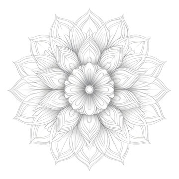 Beautiful pattern on a transparent isolated background for designers, marketers and IT. Popular abstraction, illustration, object, symbol, texture. Indian flower. Asia. Mandala.