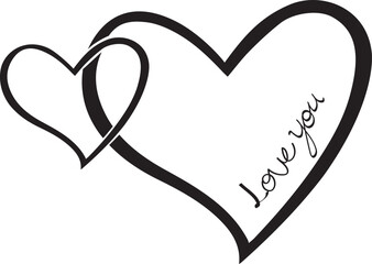 two hearts drawing