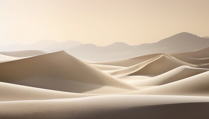 abstract white mountains minimalist style high resolution rendering wide landscape view smooth curves serene landscape soft beige background calming mood ideal for website backgrounds