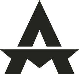 Modern AM logo with bold, clean lines, merging letters seamlessly. Sleek, minimal, and professional—perfect for branding, tech, or creative businesses.