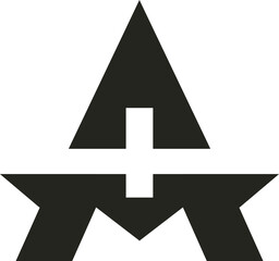 Modern AM logo with bold, clean lines, merging letters seamlessly. Sleek, minimal, and professional—perfect for branding, tech, or creative businesses.