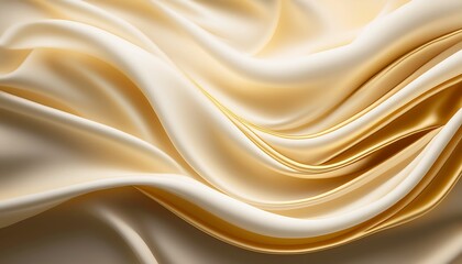 Obraz premium abstract flowing fabric soft elegant cream colored textile with subtle golden highlights elegantly curved and flowing